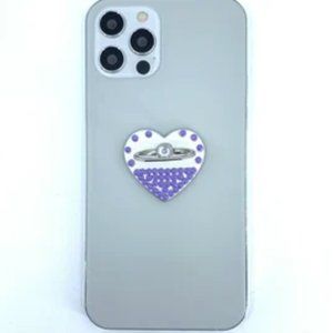 Silver heart phone Ring Stand, Grip.